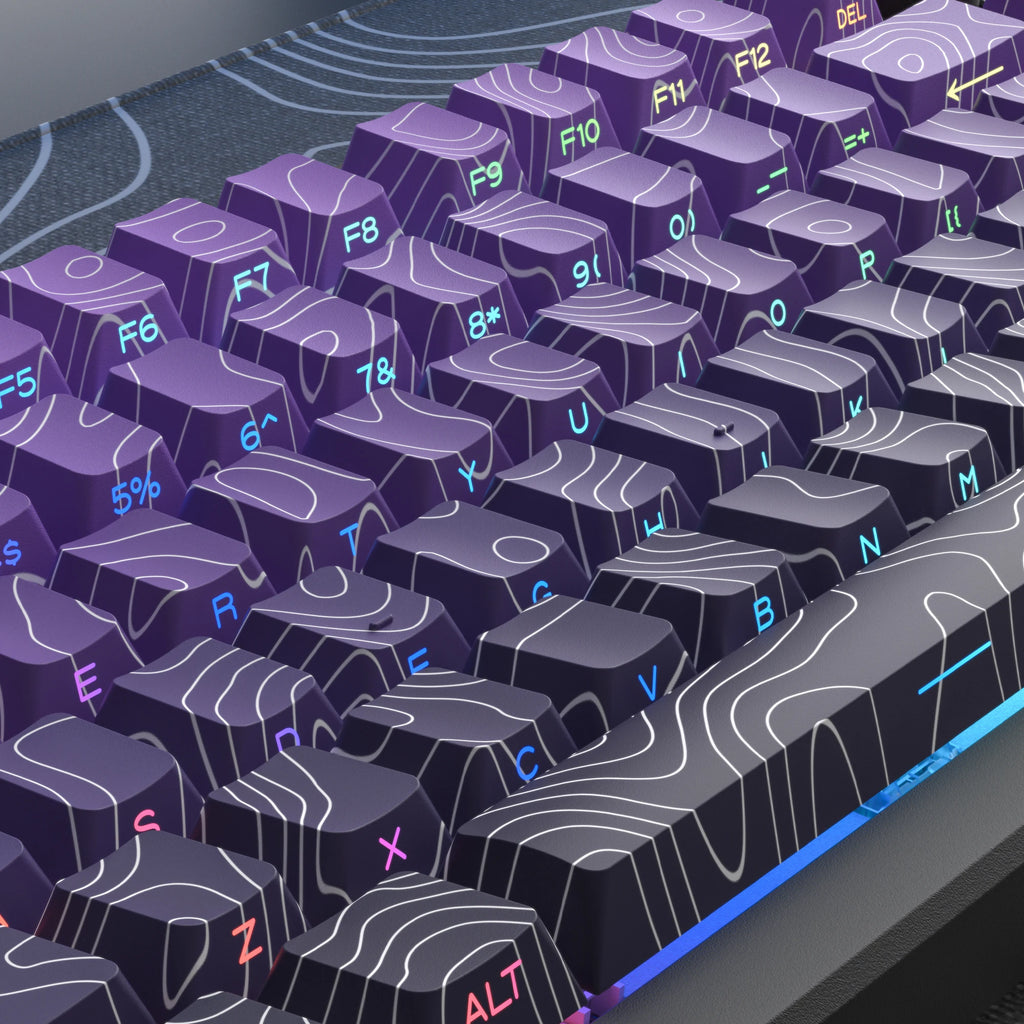 TopoGlow Purple PBT Keycap Set