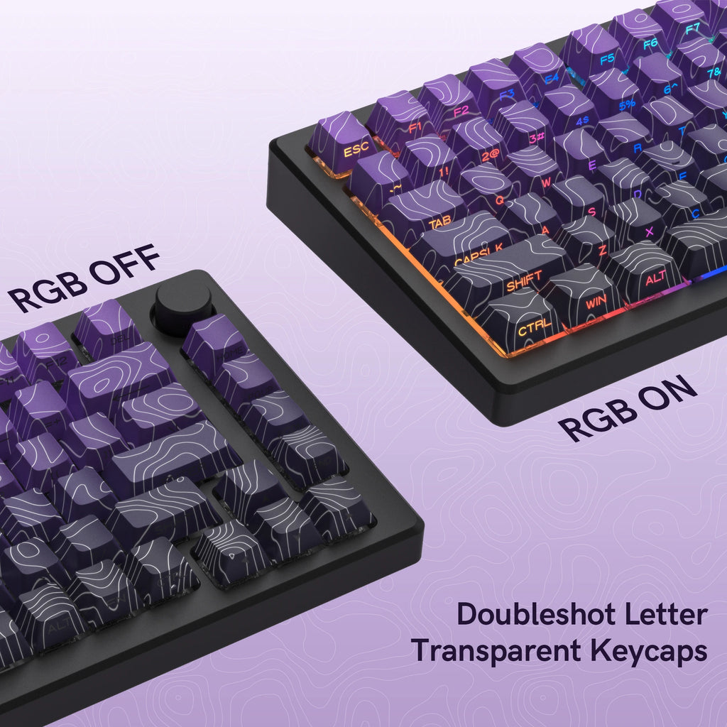 TopoGlow Purple PBT Keycap Set