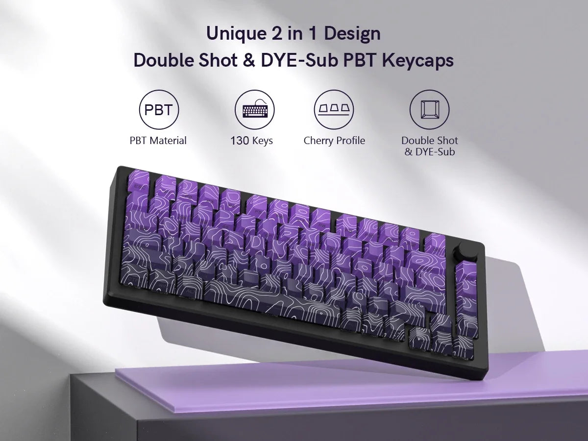 TopoGlow Purple PBT Keycap Set