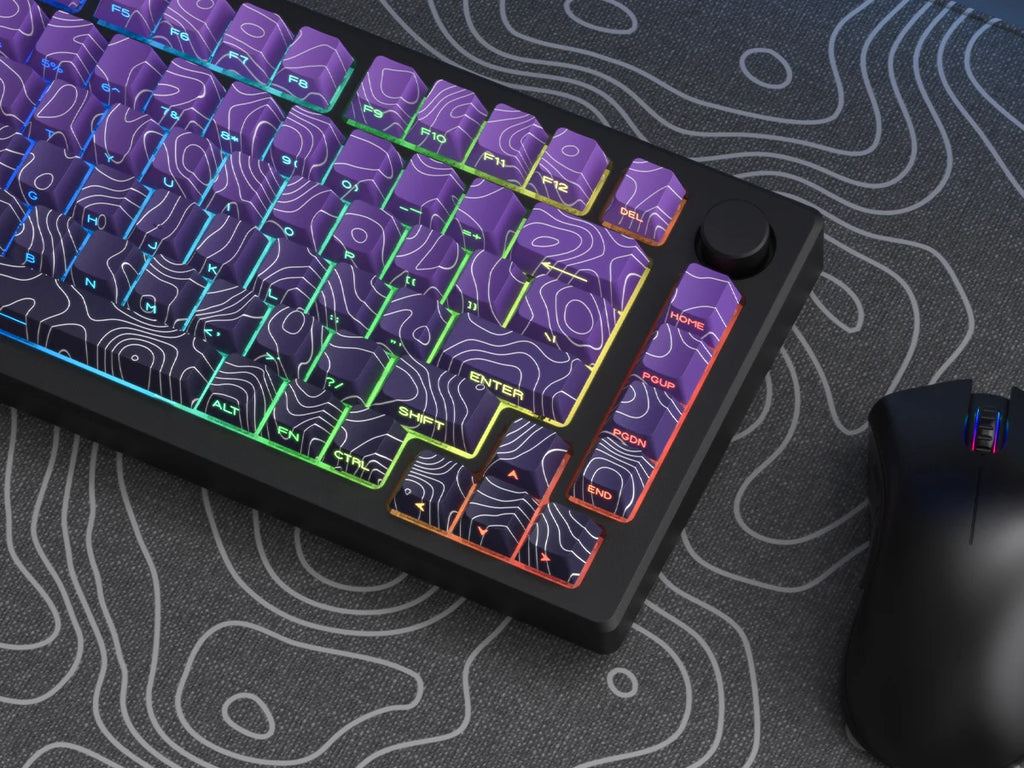 TopoGlow Purple PBT Keycap Set