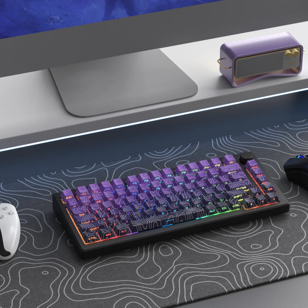 TopoGlow Purple PBT Keycap Set