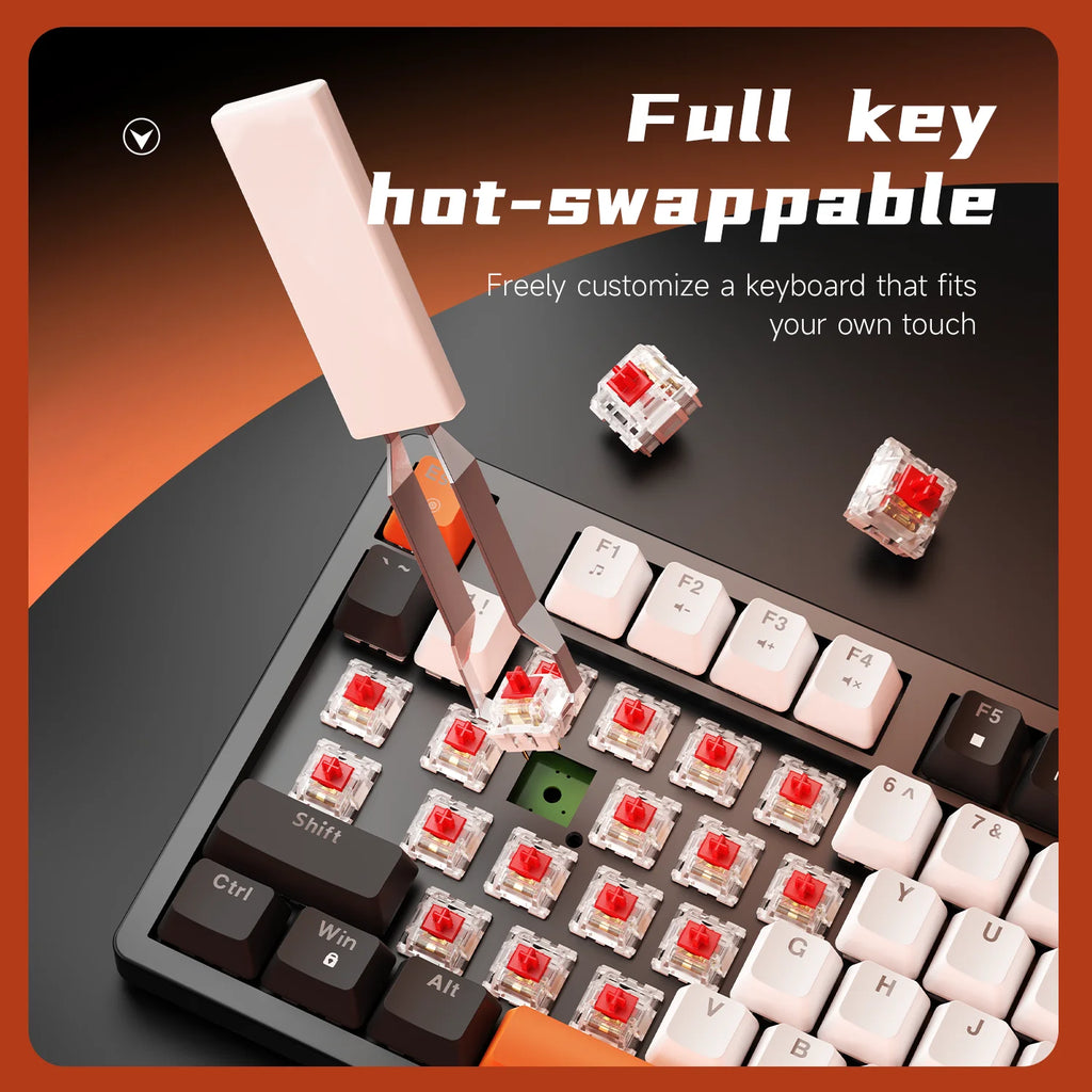AJAZZ NK98 Wired Keyboard 98 LAYOUT Plug and Play Hull Structure Gamer ABS Translucent Keycaps for Laptop PC
