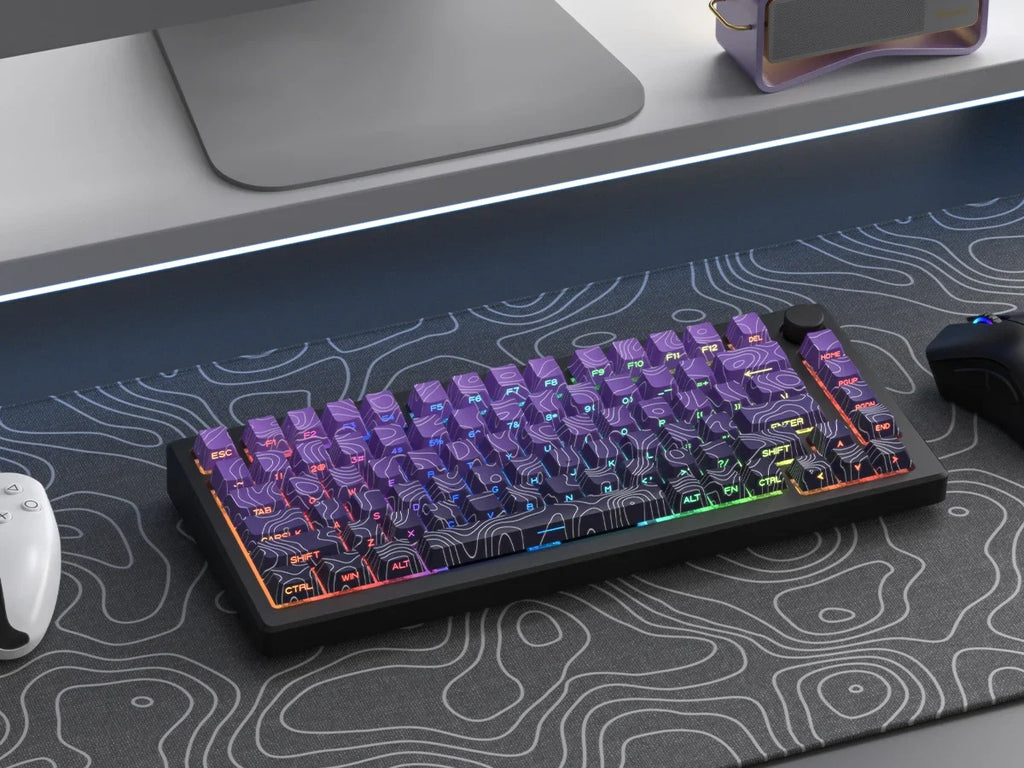 TopoGlow Purple PBT Keycap Set