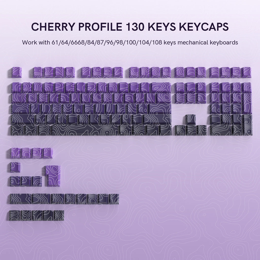 TopoGlow Purple PBT Keycap Set